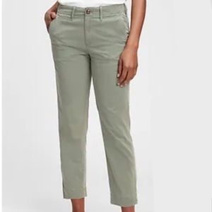 GAP High Rise Straight Khaki Trousers